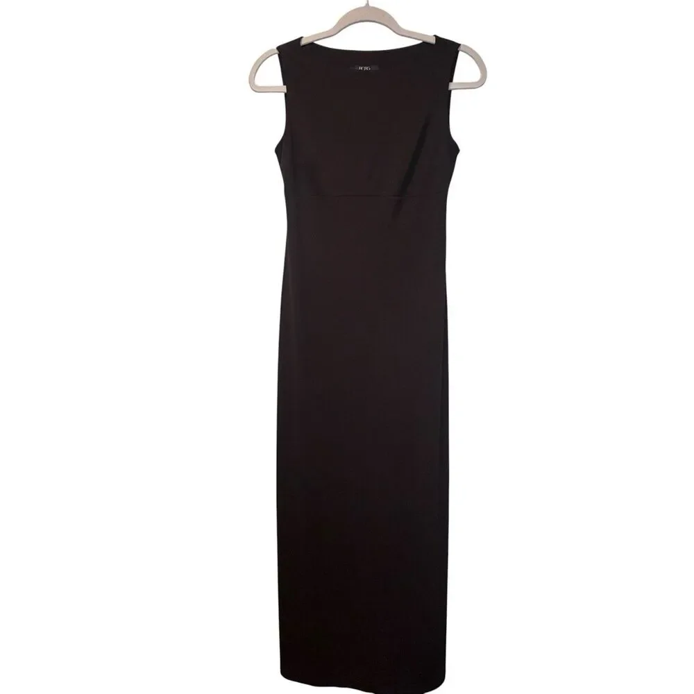 BCBG Women’s Brown Solid Maxi Dress Sleeveless Scoop Neck Knit Polyester Size 8
